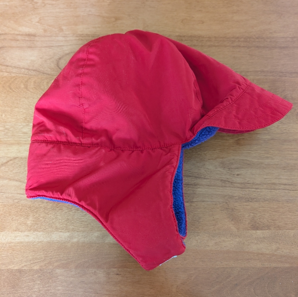 MEC Vintage Red and Purple Fleece Lined Winter Trapper Hat Size L/XL